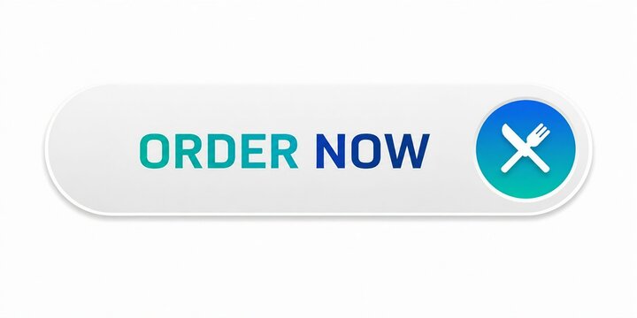 Modern order now button with food icon