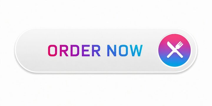 Modern order now button with food app icon