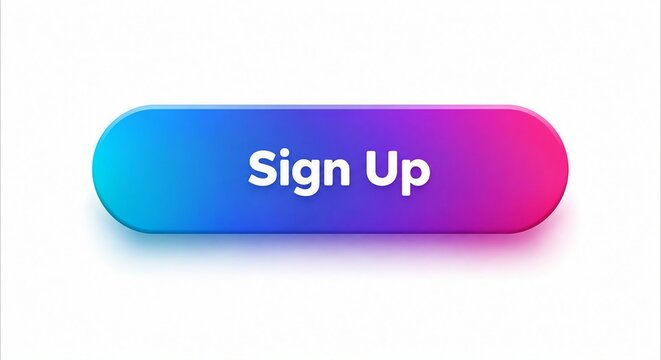Modern rounded sign up button with gradient colors