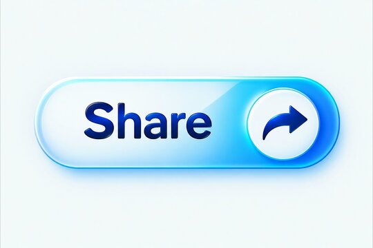 Modern share button with arrow icon on blue gradient background