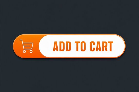 Orange add to cart button with shopping cart icon