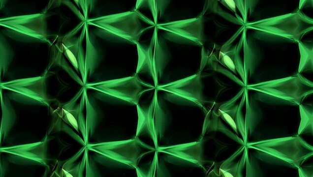 Dynamic 4K abstract visual presentation featuring a continuous flow of dark green and deep black gradient shapes defined by subtle sleek dark outer borders tailored for futuristic tech themes and