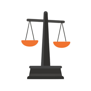Balance scale with orange pans