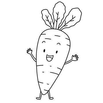 Line art of carrot character