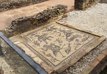 Obraz premium Italica, an ancient Roman city in Hispania; its site is close to the town of Santiponce in the province of Seville, Spain.