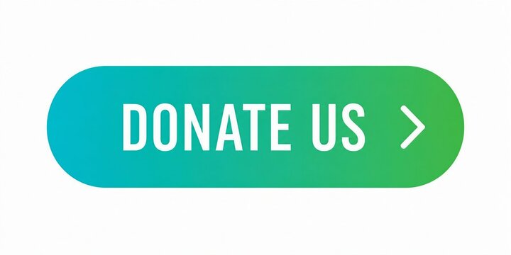 Modern donate button with arrow pointing right in blue green gradient