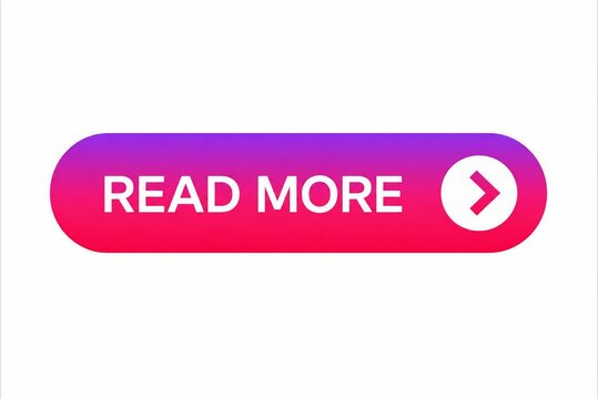 Modern read more button with arrow icon in pink gradient
