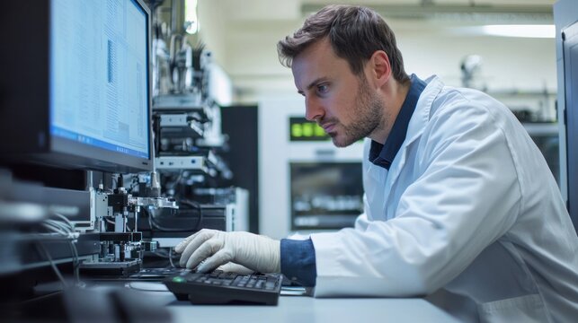 An engineer debugging a complex program on a workstation.