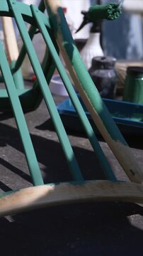Restoring Old Chair with Fresh Paint at Home
