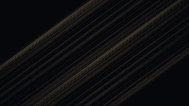 Seamless loop of diagonal gold and brown motion blur lines against a deep black background. Elegant, abstract texture suitable for luxury overlays.