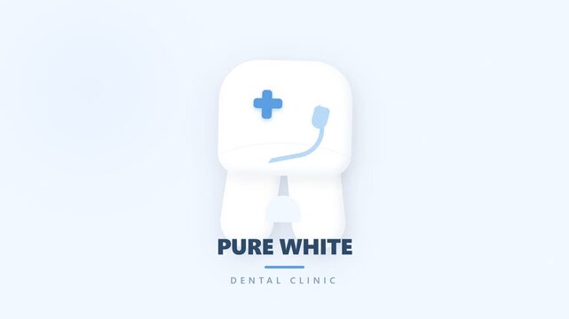 Minimalist logo design for a professional dental clinic with a tooth icon.