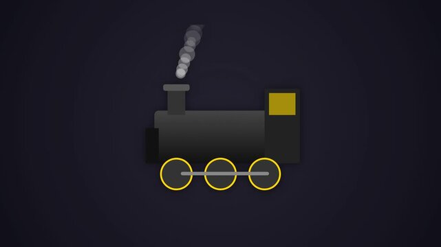 Steam Train Icon Minimal Animated Locomotive