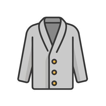 Gray jacket with three buttons