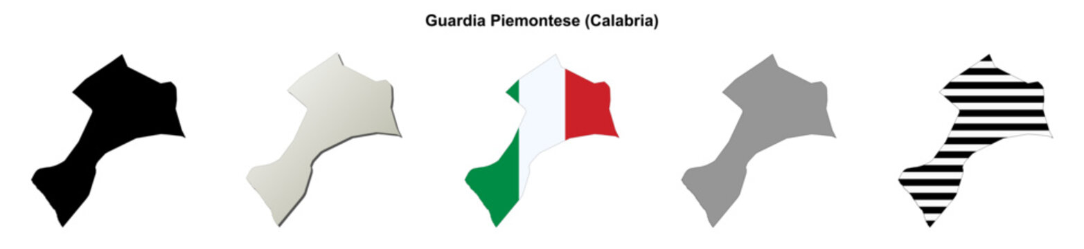 Guardia Piemontese (Calabria) outline map set