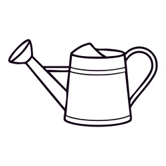 Watering Can Line Art Vector Illustration Isolated on White Background © Nadine