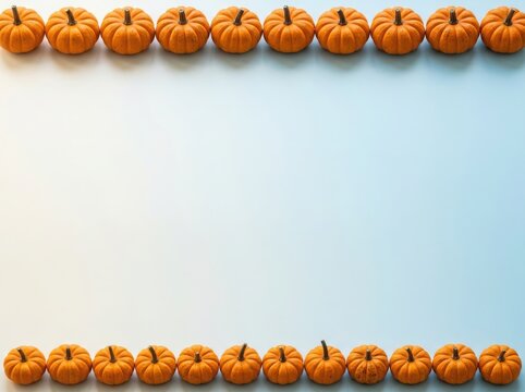 Autumn Pumpkins Border Background , Fall And Autumn Season, Halloween, Thanksgiving