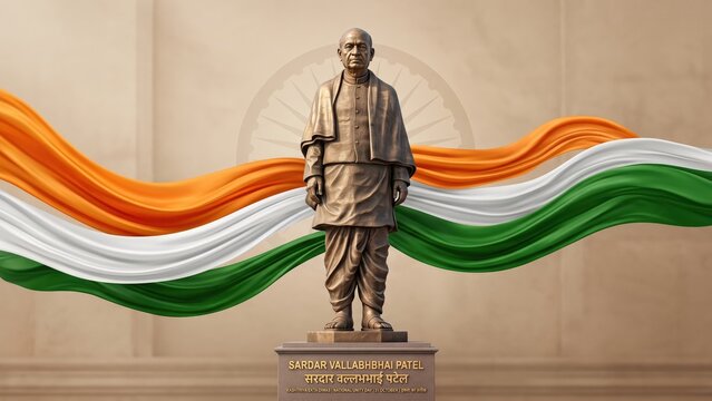 Sardar Patel with Tricolor Flow for National Unity Day
