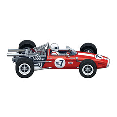 Fototapeta premium Vintage Racing Car - Red Formula 1 Classic