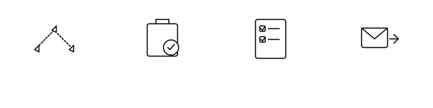 Home Health Aide Visit Scheduling Line Icon Set - Aide Route, Visit Check-In, Care Task, Family Update