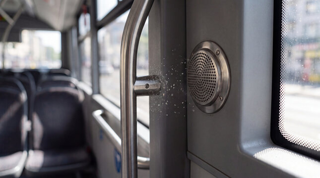 Infectious Droplets Settling on Public Bus Handrail Influenza Risk