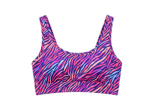 Colorful zebra print sports bra for workout and fitness