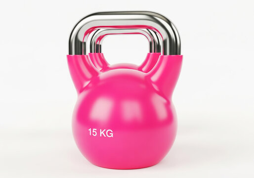 Pink sixteen kilogram kettlebell for fitness and gym workout