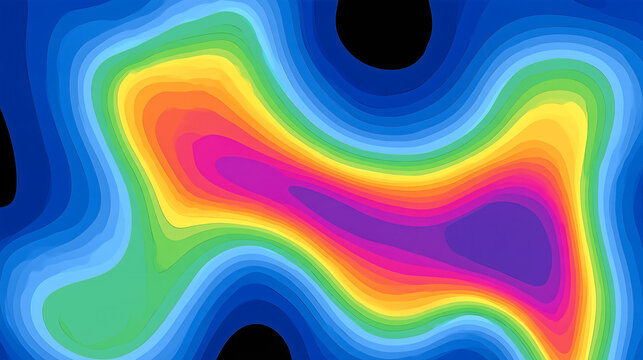 カラフルな等高線が広がる地形図風の抽象背景
