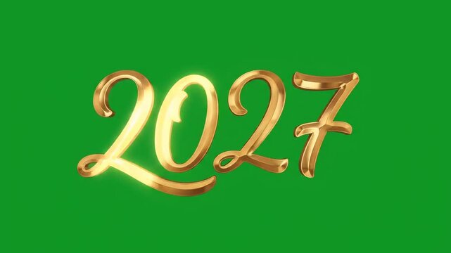 Elegant Animated Gold 2027 New Year Text