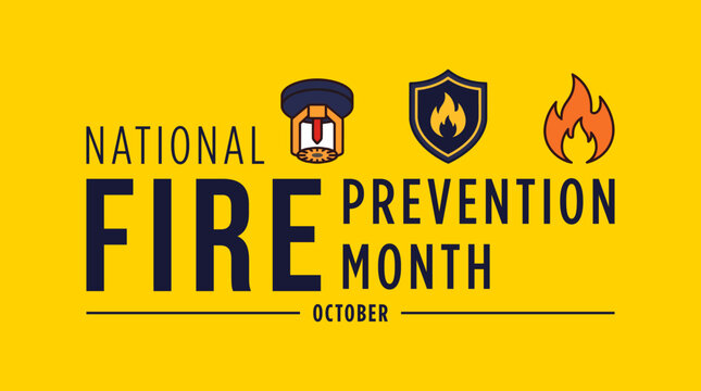 National Fire Prevention Week Banner Vector Graphic