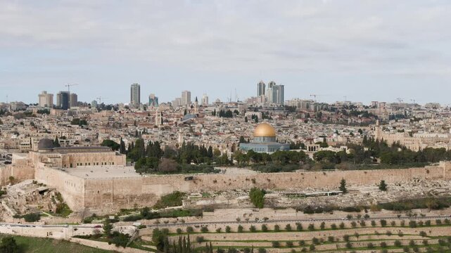 Panoramic view of Old Town Jerusalem, Palestine