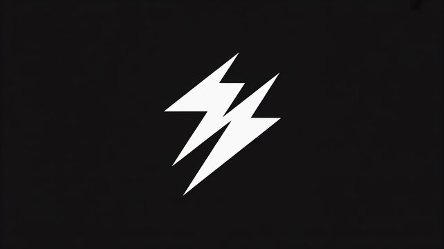 A minimalist logo design featuring a stylized white lightning bolt shape against a solid black background.  (1)