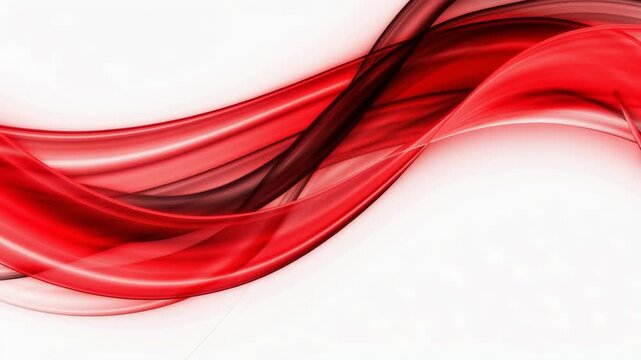 Dynamic video of flowing red waves intertwining gracefully evoking energy and motion abstract background