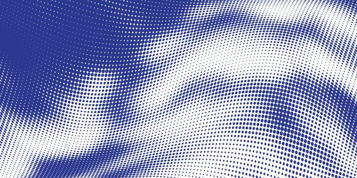 Blue and white halftone hexagon pattern background vector abstract cloud wave mesh texture