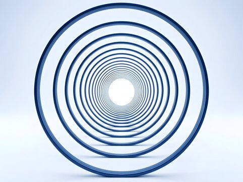 Abstract 3d blue concentric circles