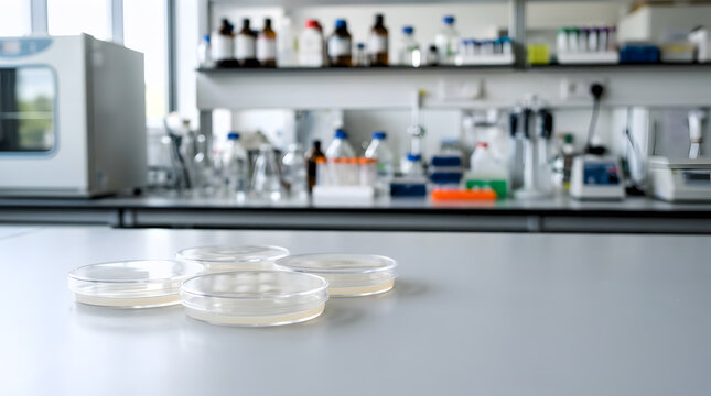 sterile laboratory settle plates with culture medium for environmental monitoring, microbial testing, contamination control and quality assurance workflows