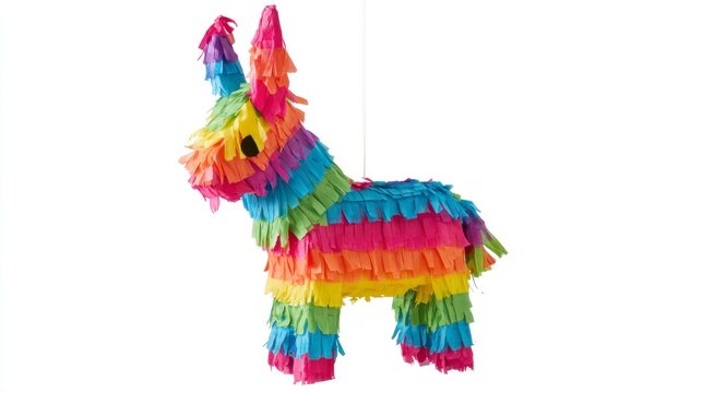 Colorful Donkey Pinata Isolated on White Background for Party Celebration