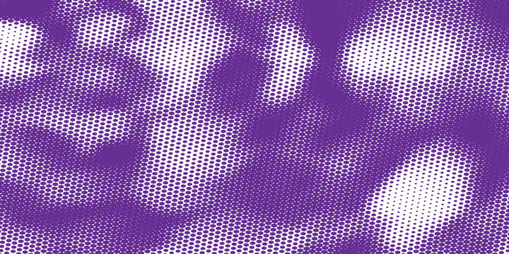 Purple and white halftone hexagon pattern background vector abstract world map cloud texture