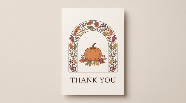 A beautiful thanksgiving card with a pumpkin floral design and grateful sentiments for the holiday season