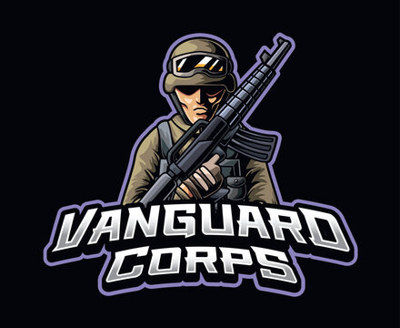 Vanguard Corps Infantry E-sports Mascot Logo Illustration