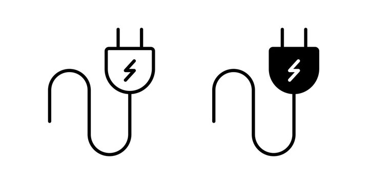 Power plug electric cord icon