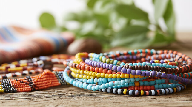 Handcrafted Multi Colored African Beaded Jewelry Accessories Inspired By Traditional Ornaments Worn During The Annual Lake Turkana Festival Gathering