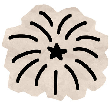 Hand Drawn Doodle Texture Fireworks Celebration for Scrapbook. Good for digital journal, scrapbook decoration, planner, new year celebration and sticker.
