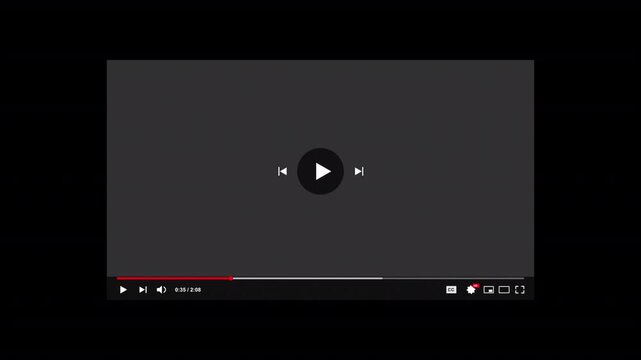 Transparent Video Player Controls with Play Button, Progress Bar and Playback Interface &ndash; Alpha Channel