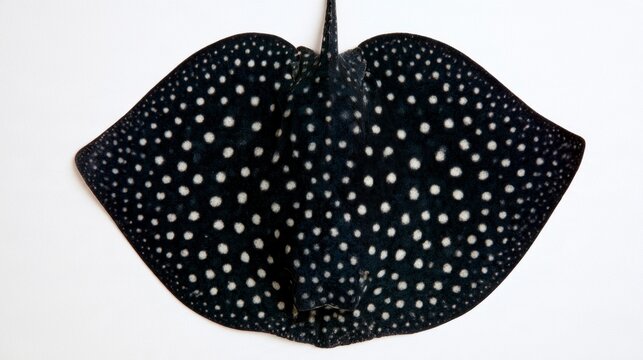 Black Diamond Stingray (Potamotrygon leopoldi) with striking white spots isolated on white background