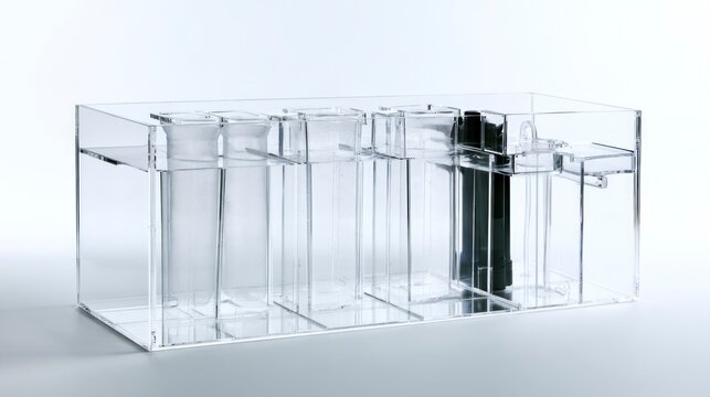 Clear Acrylic Aquarium Sump Filtration System for Saltwater Fish Tanks, Professional Multi-Compartment Filter Tank