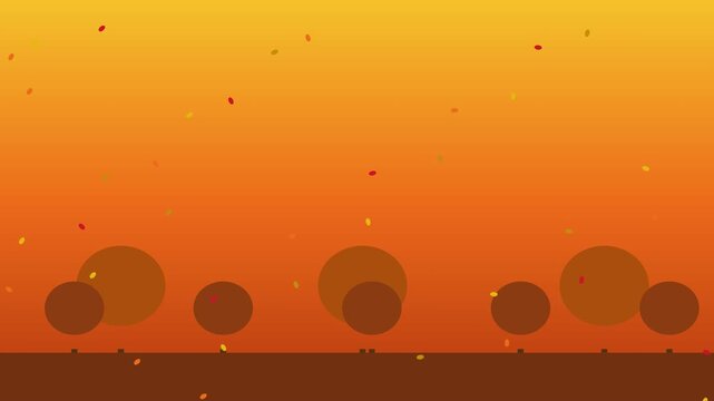 Motion graphics loop of abstract orange background with particles