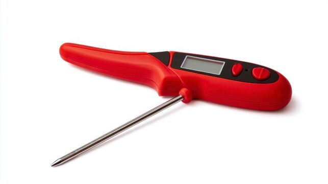 Digital Instant Read Meat Thermometer for Cooking and Grilling Isolated on White Background