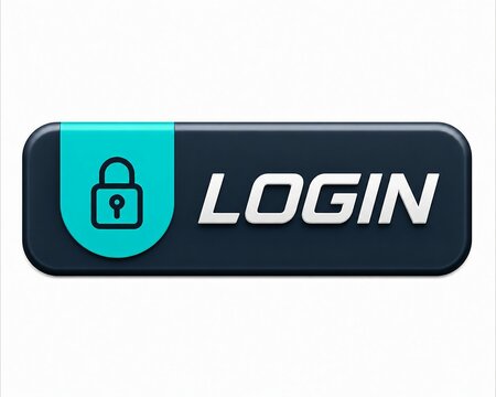 Modern login button with padlock icon for website or app interface