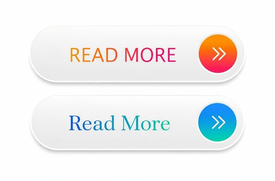 Modern read more button with colorful gradient arrow icon