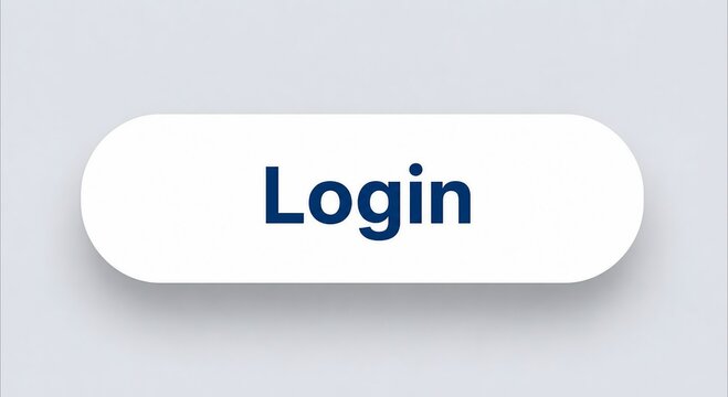 Modern minimalist login button with clean white capsule design